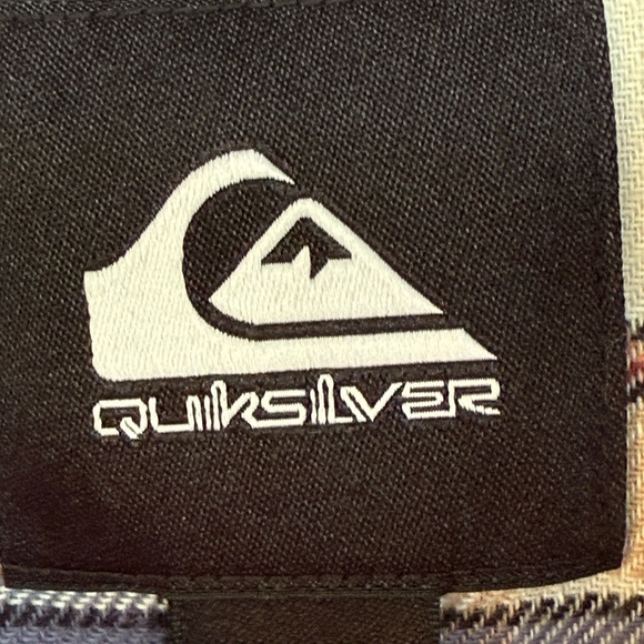 New! Quiksilver Men's Casual Blue and Brown Plaid Shirt - Picture 12 of 13
